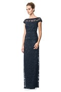 Embroidered Banded Lace Gown