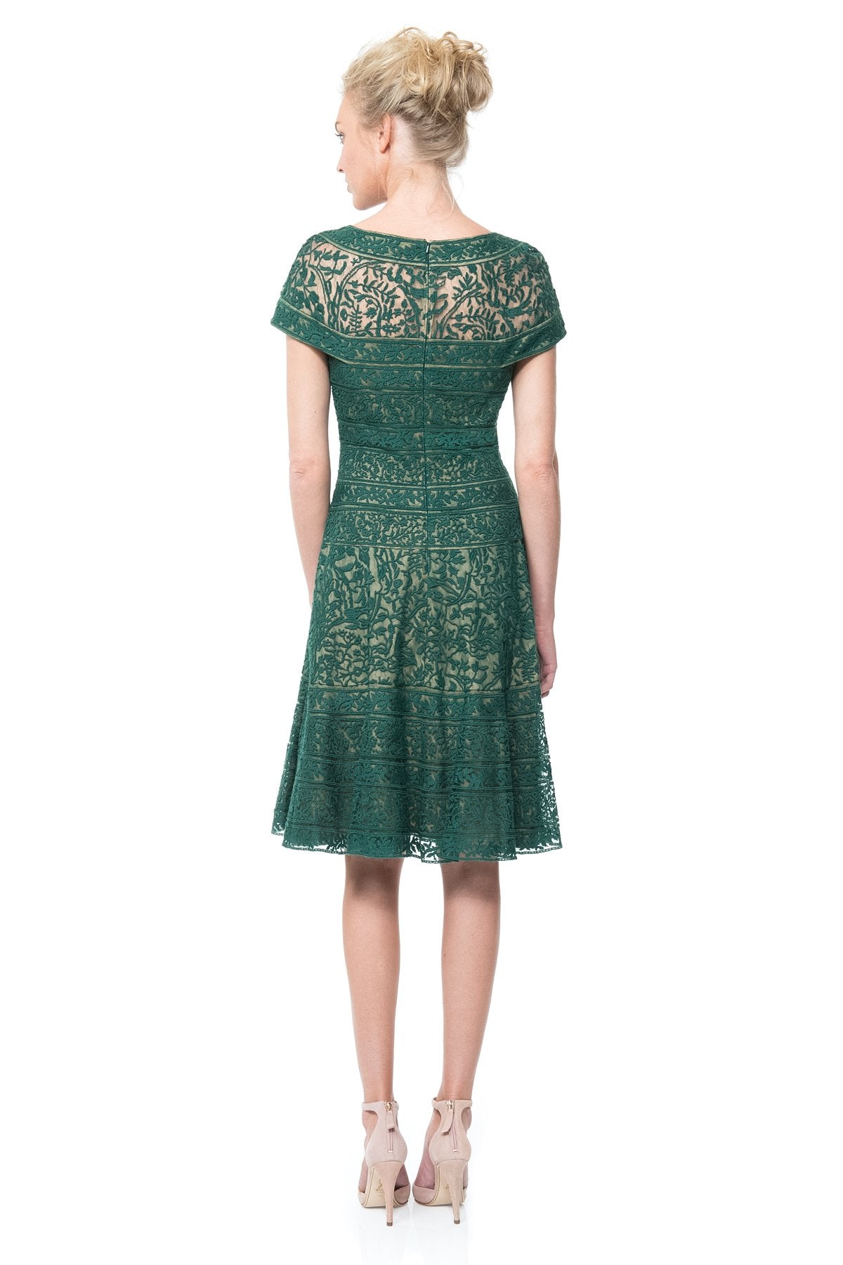 Embroidered Banded Lace Dress