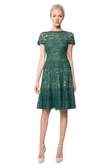 Embroidered Banded Lace Dress