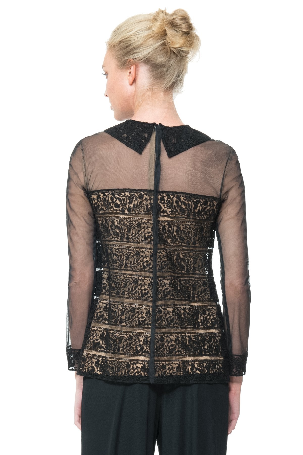 Trompe L’oeil Banded Lace Top