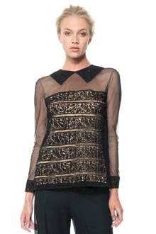 Trompe L’oeil Banded Lace Top