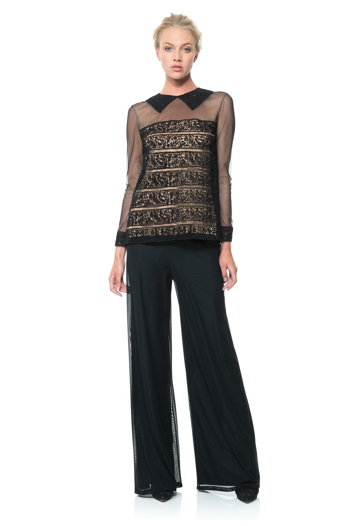 Trompe L’oeil Banded Lace Top