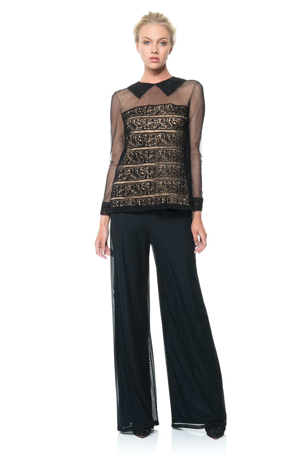 Trompe L’oeil Banded Lace Top