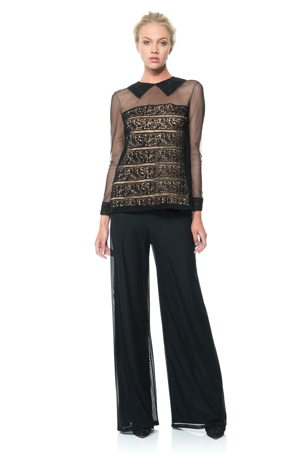 Trompe L’oeil Banded Lace Top