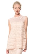 Embroidered Banded Lace Blouse in Desert Bloom