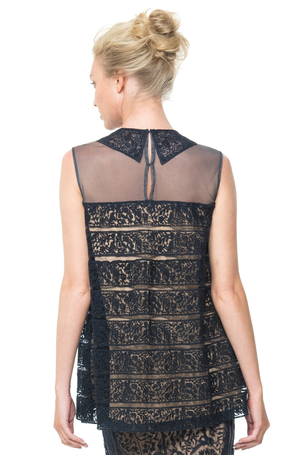 Embroidered Banded Lace Blouse