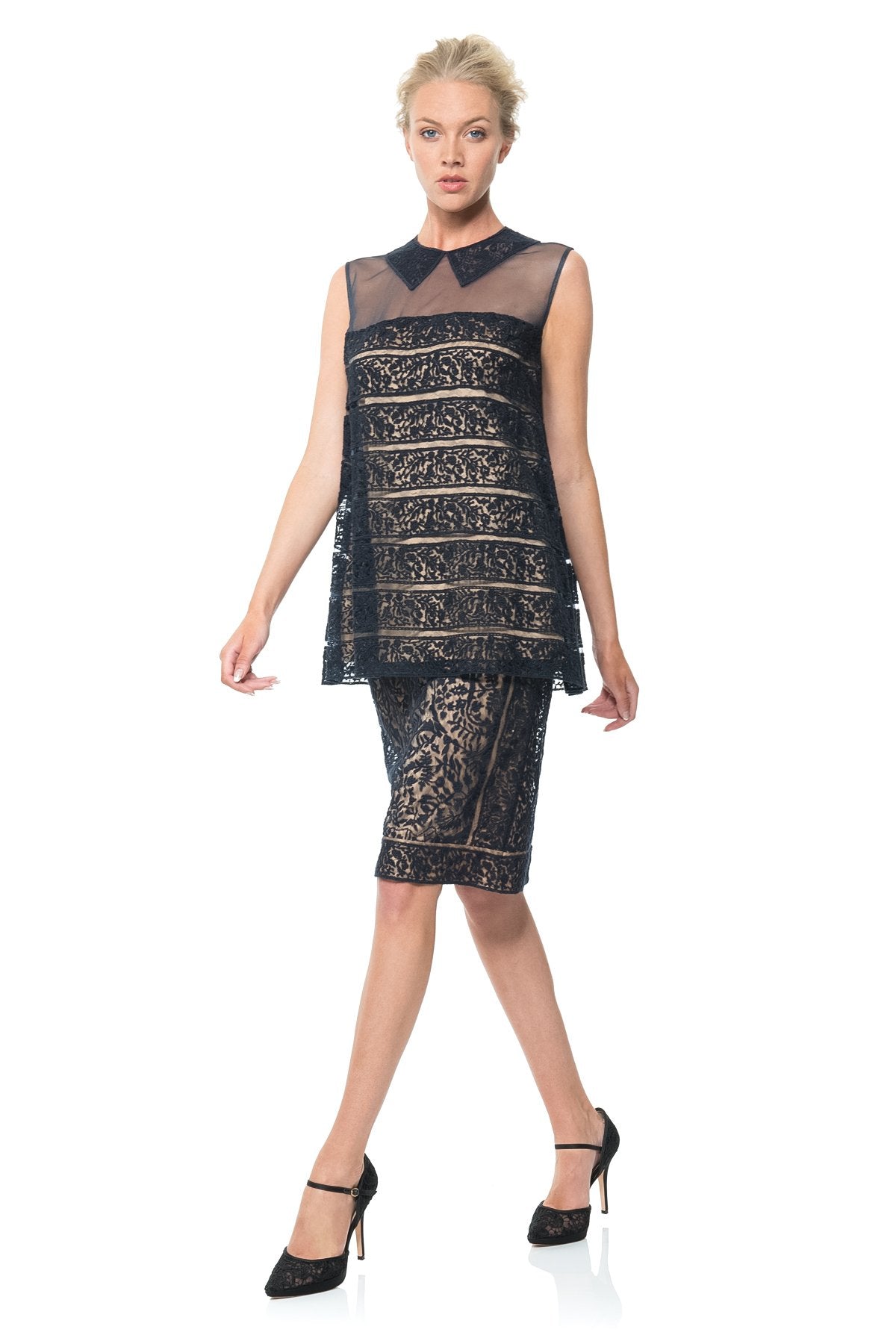 Embroidered Banded Lace Blouse