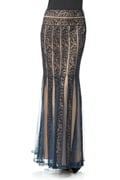 Embroidered Lace Banded Maxi Skirt