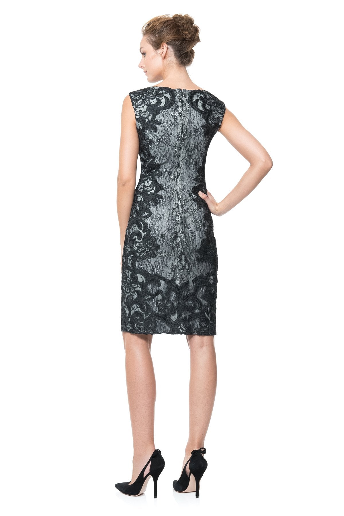 Embroidered Lace Overlay Dress