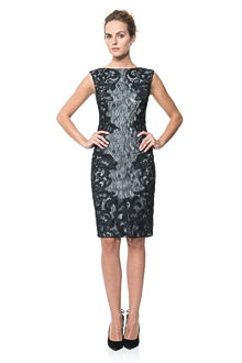 Embroidered Lace Overlay Dress