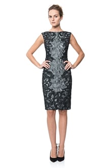 Embroidered Lace Overlay Dress
