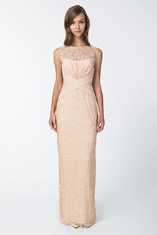 Chantilly Lace Boatneck Gown in Desert Bloom