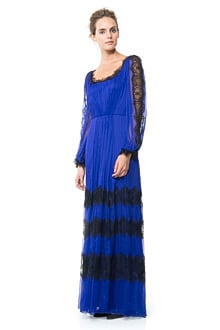 Lace Sleeve Chiffon Gown