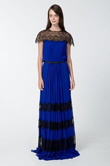 Lace Illusion Chiffon Gown