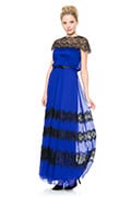Lace Illusion Chiffon Gown