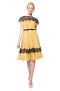 Lace Illusion Chiffon Dress