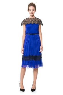 Lace Illusion Chiffon Dress