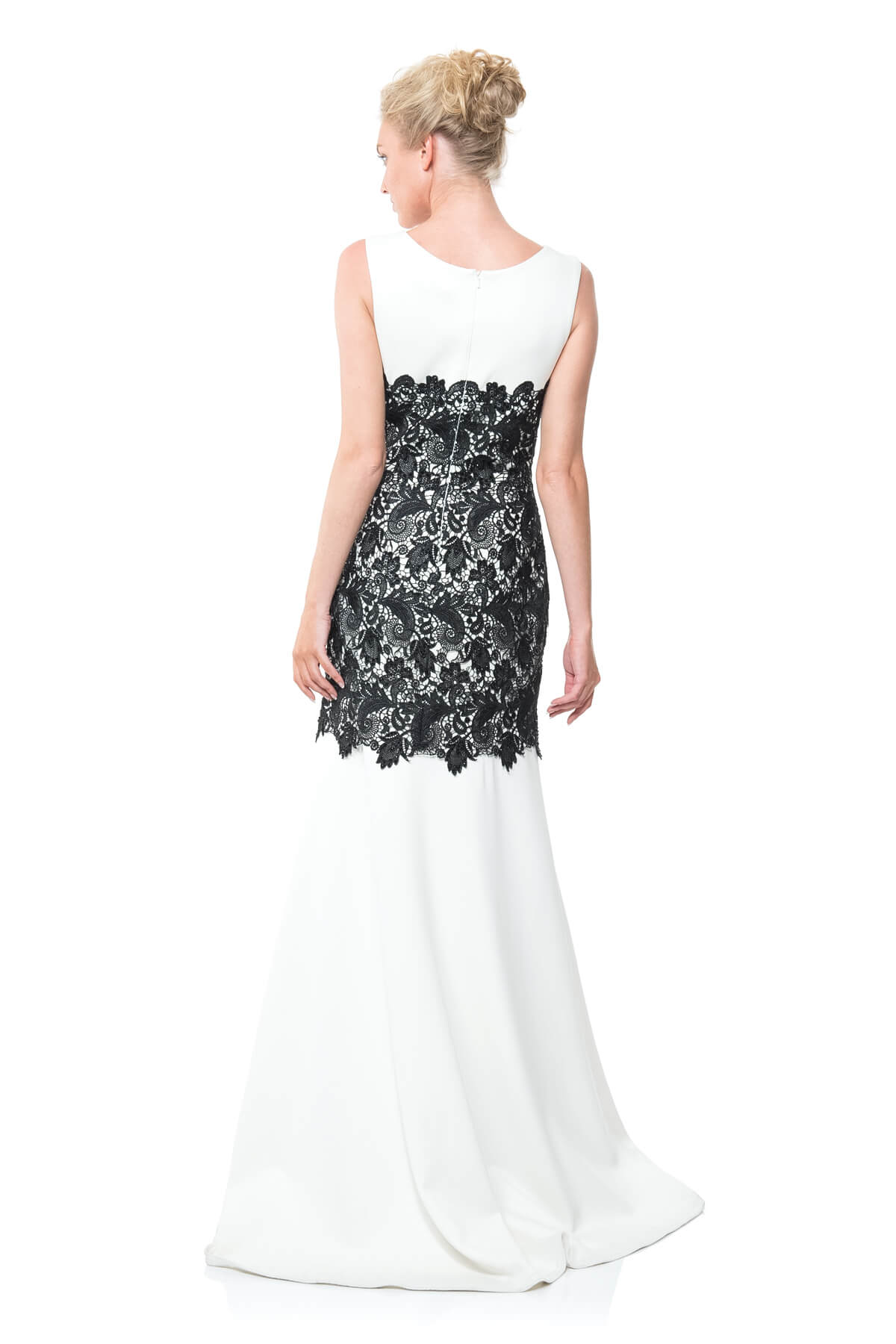 Lace Overlay Neoprene Gown