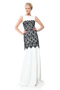 Lace Overlay Neoprene Gown