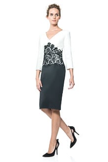 Colorblocked Lace Waist Dress