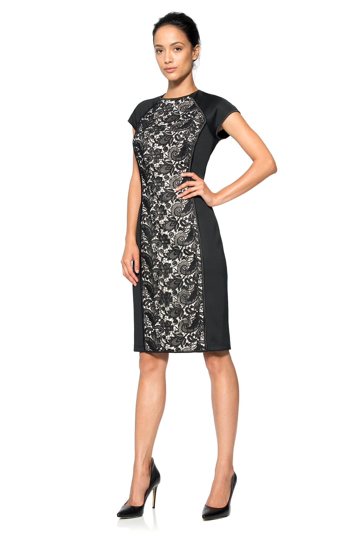 Lace Panel Sheath Dress