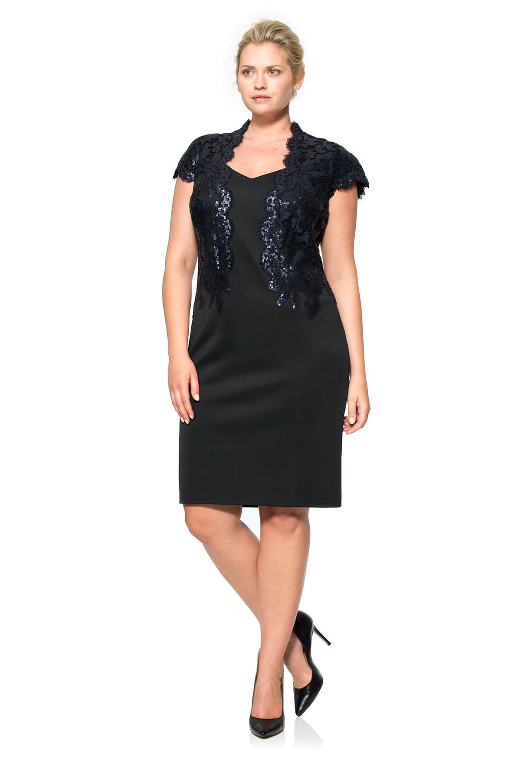 Sequin Bodice Neoprene Dress