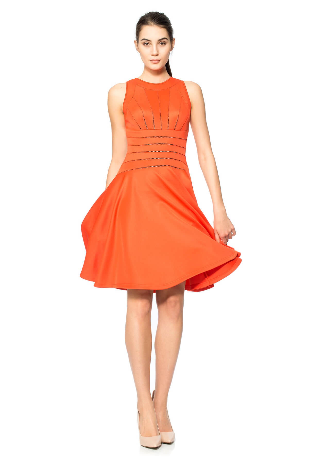 Cut Neoprene A-Line Dress