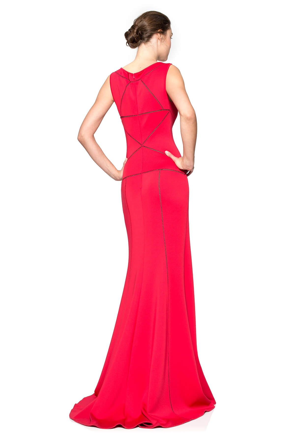 Cut Neoprene Boatneck Gown