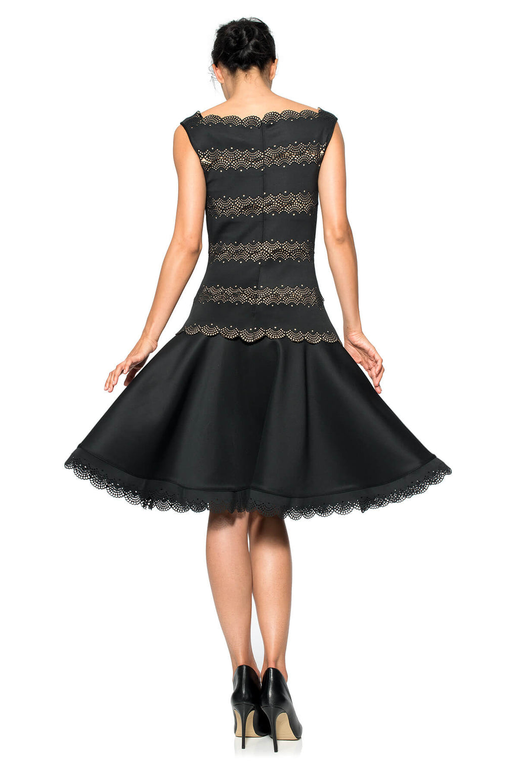 Laser Cut Neoprene A-Line Dress