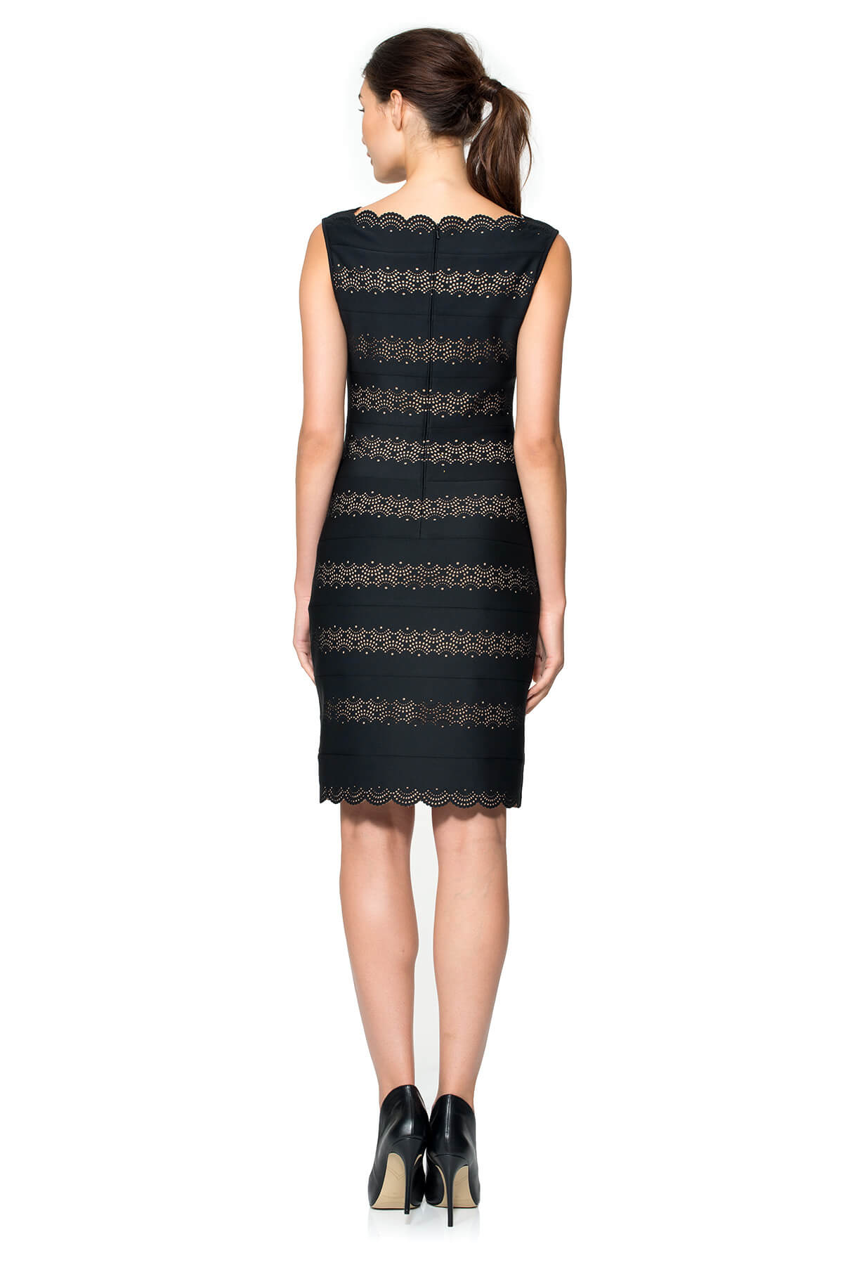 Laser Cut Neoprene Sheath Dress