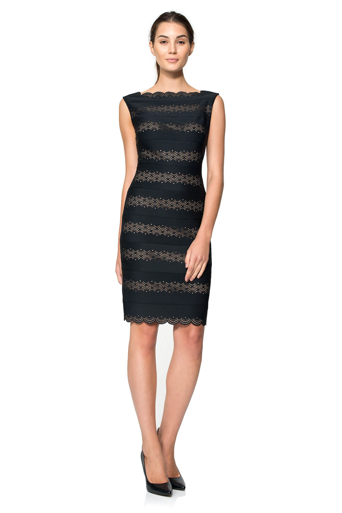 Laser Cut Neoprene Sheath Dress