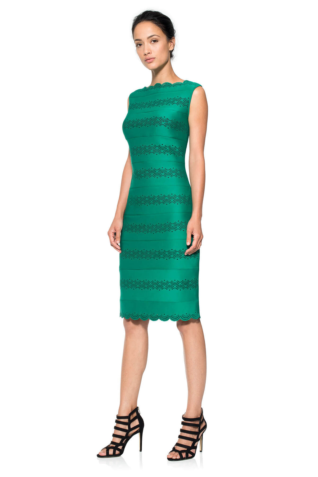 Laser Cut Neoprene Sheath Dress