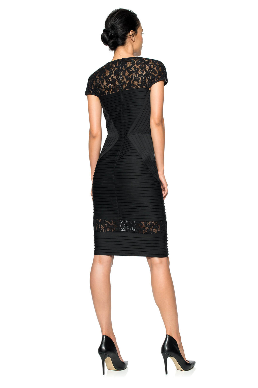 Pintuck Paneled Sheath Dress
