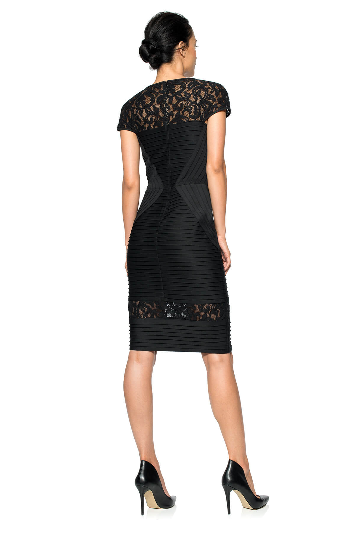 Pintuck Paneled Sheath Dress