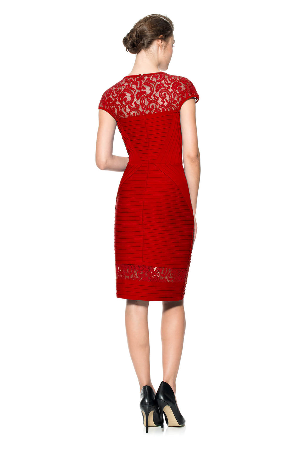 Pintuck Paneled Sheath Dress