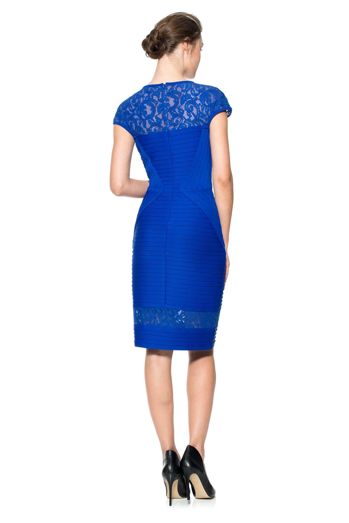 Pintuck Paneled Sheath Dress