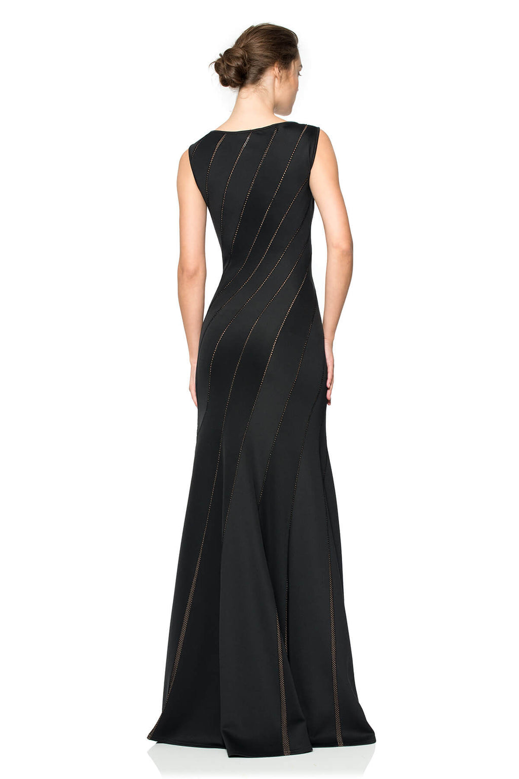 Cut Neoprene Boatneck Gown