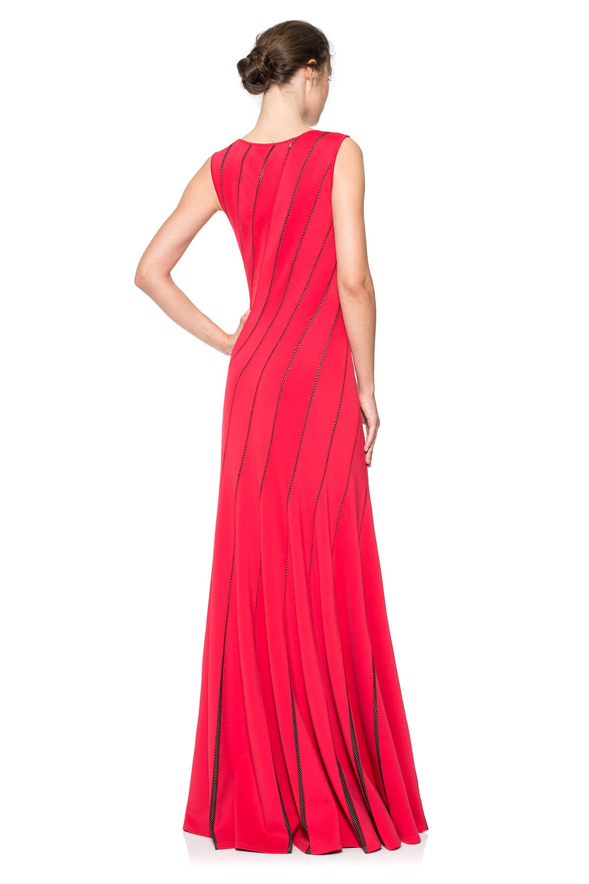 Cut Neoprene Boatneck Gown