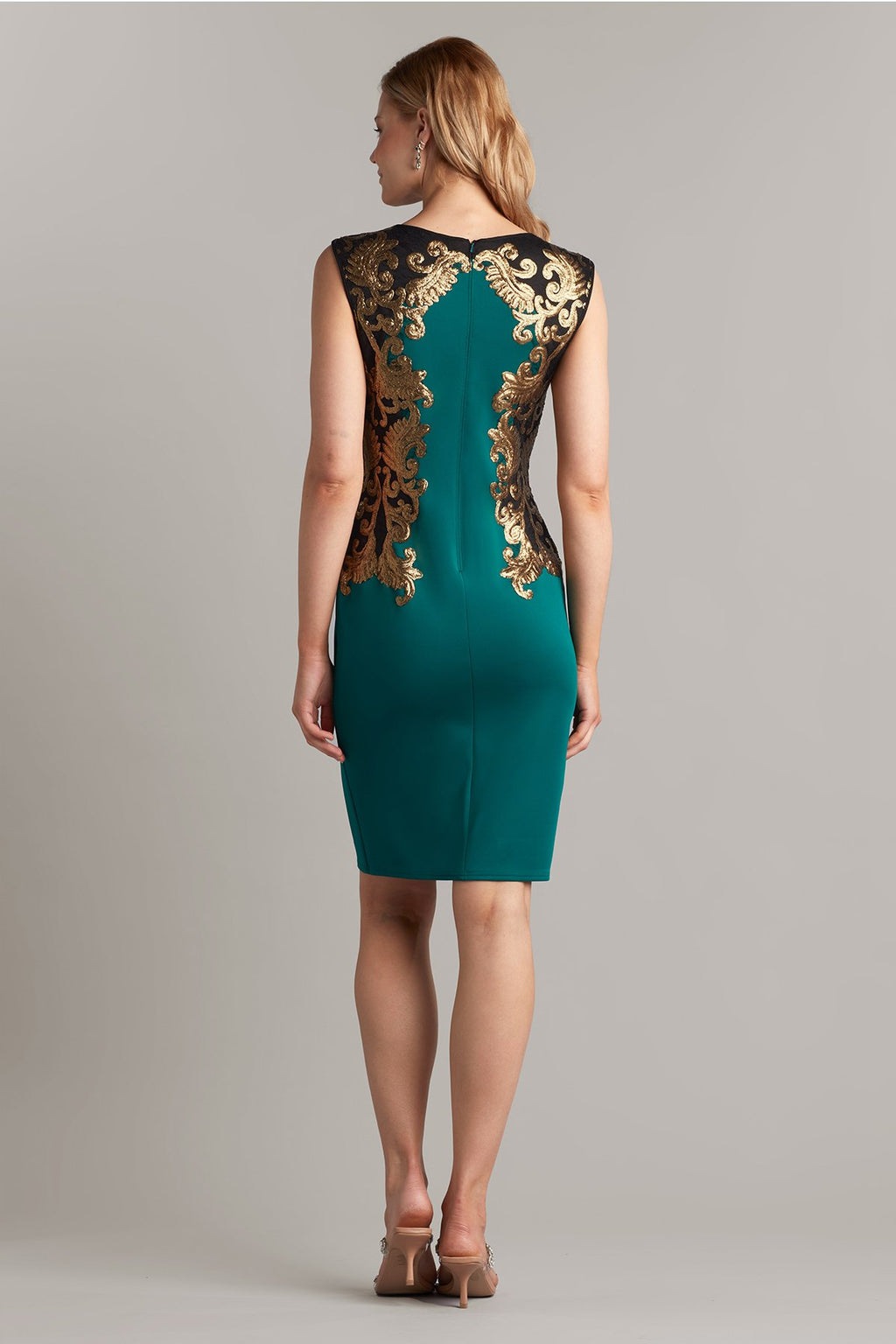 Tadashi Shoji - Neoprene and Paillette Embroidered Sheath - Detail