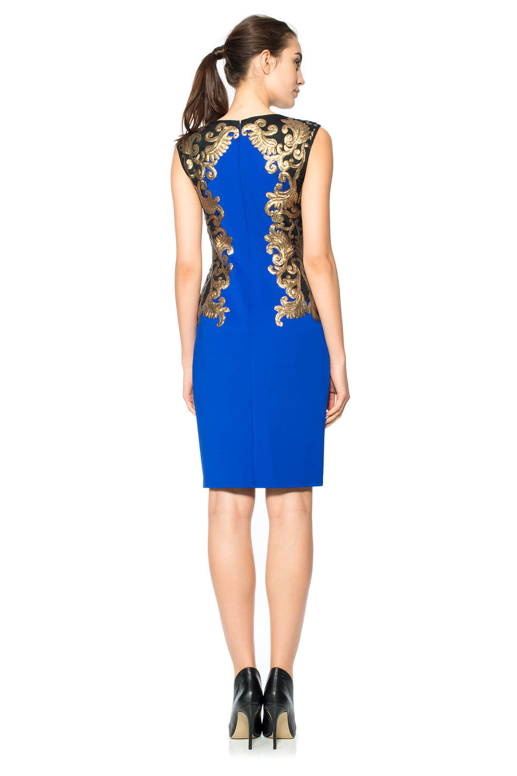 Milana Sequin Embroidered Neoprene Dress