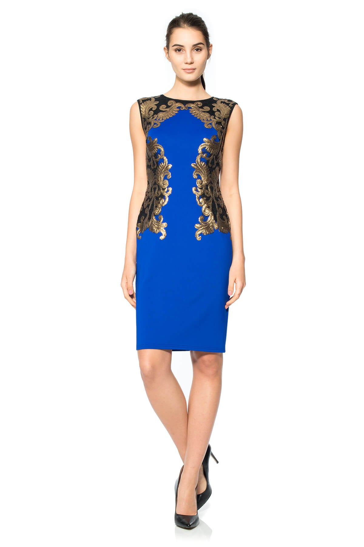 Milana Sequin Embroidered Neoprene Dress