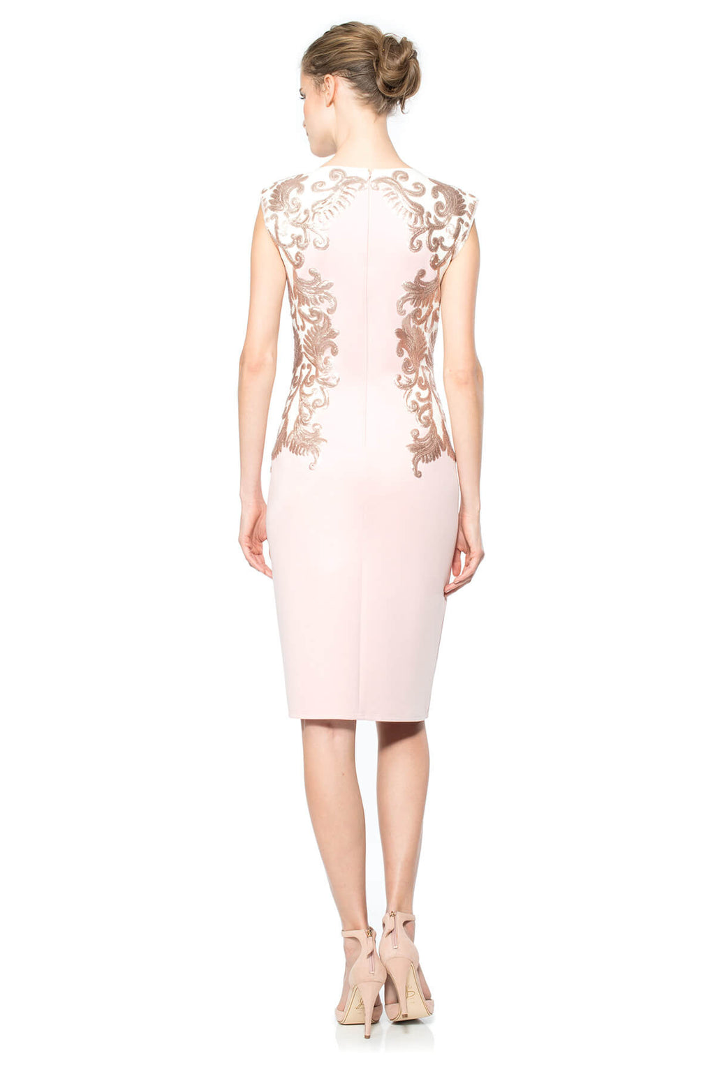 Tadashi Shoji - Neoprene and Paillette Embroidered Sheath