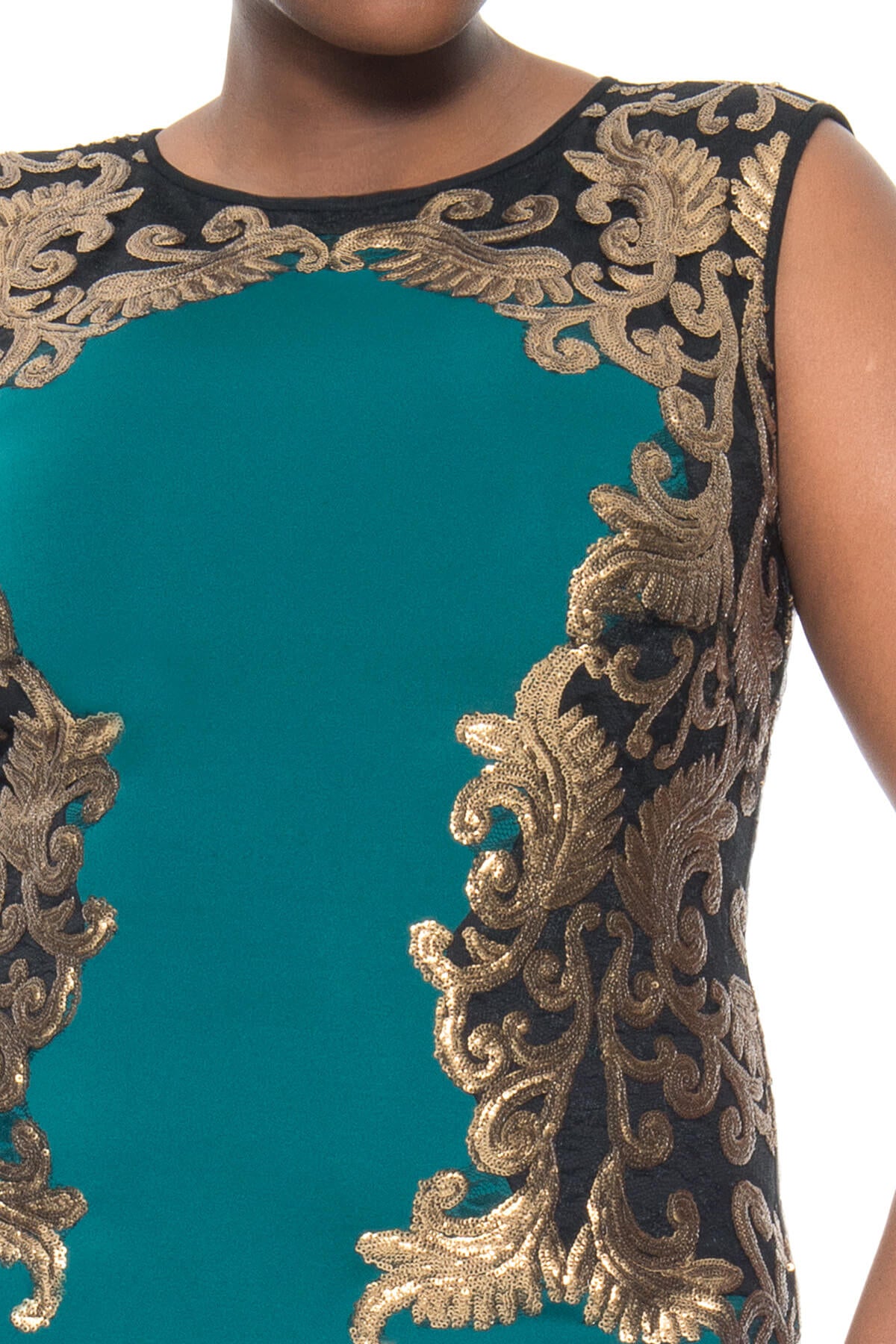 Tadashi Shoji Plus Size - Neoprene and Paillette Embroidered Sheath - Detail