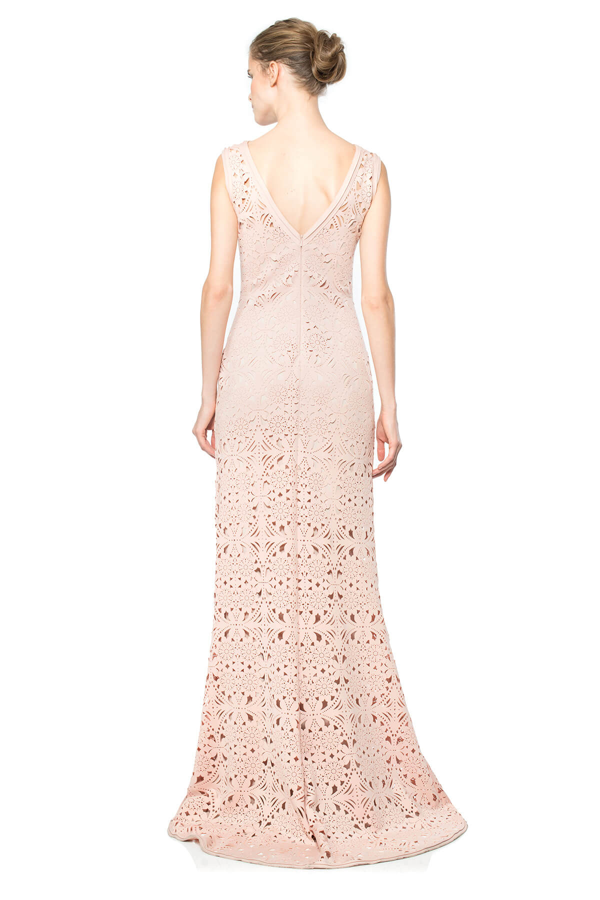 Laser Cut Neoprene Boatneck Gown