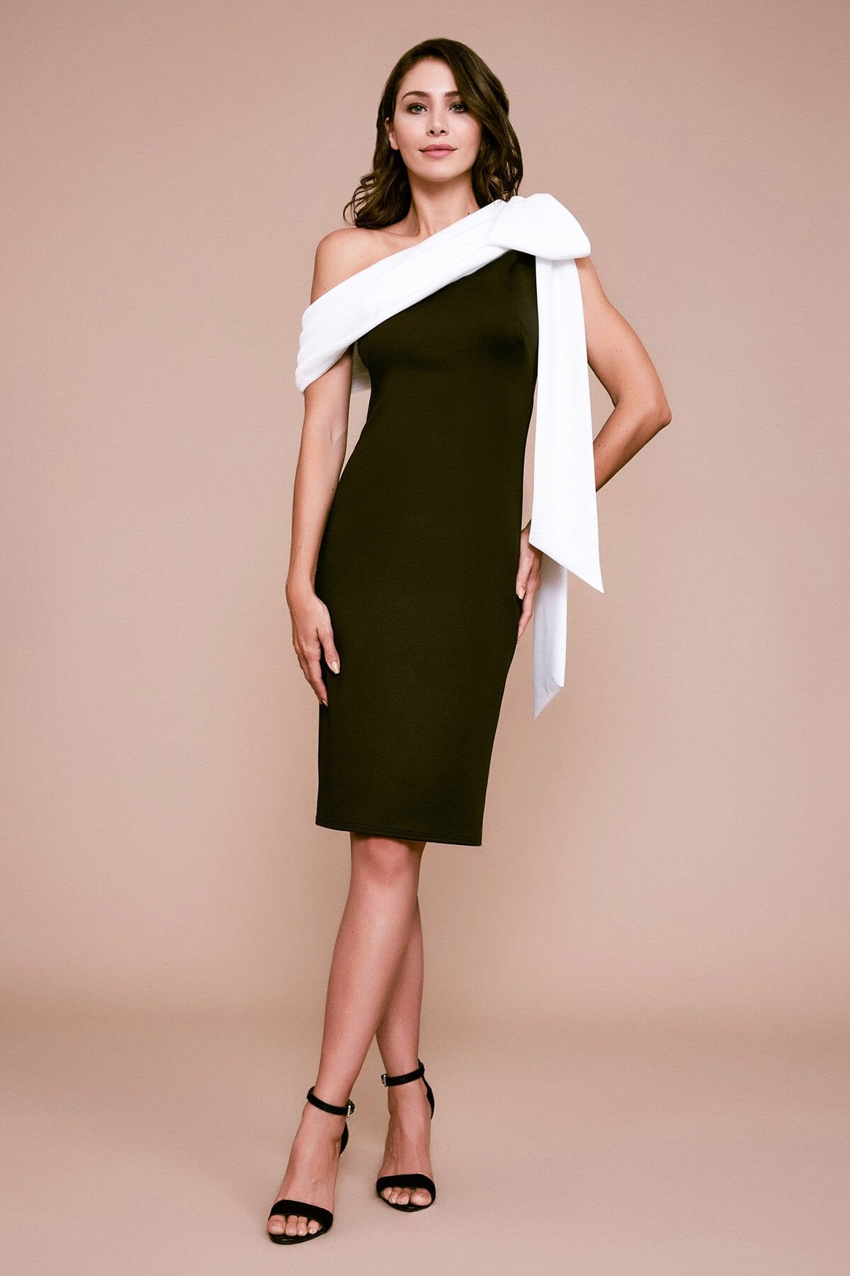 Rigel Crepe One-Shoulder Neoprene Dress