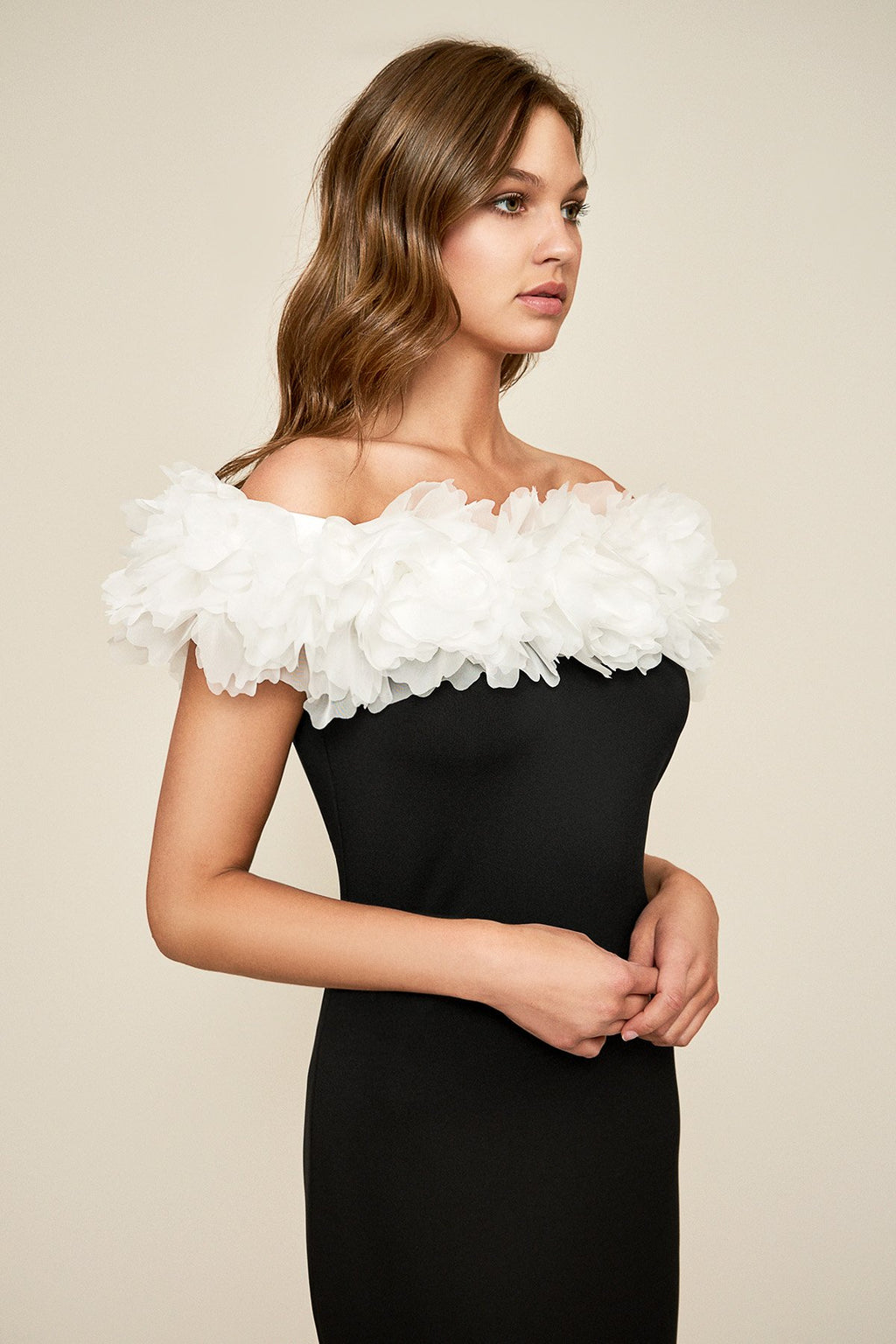 Karelo Ruffled Crepe Dress