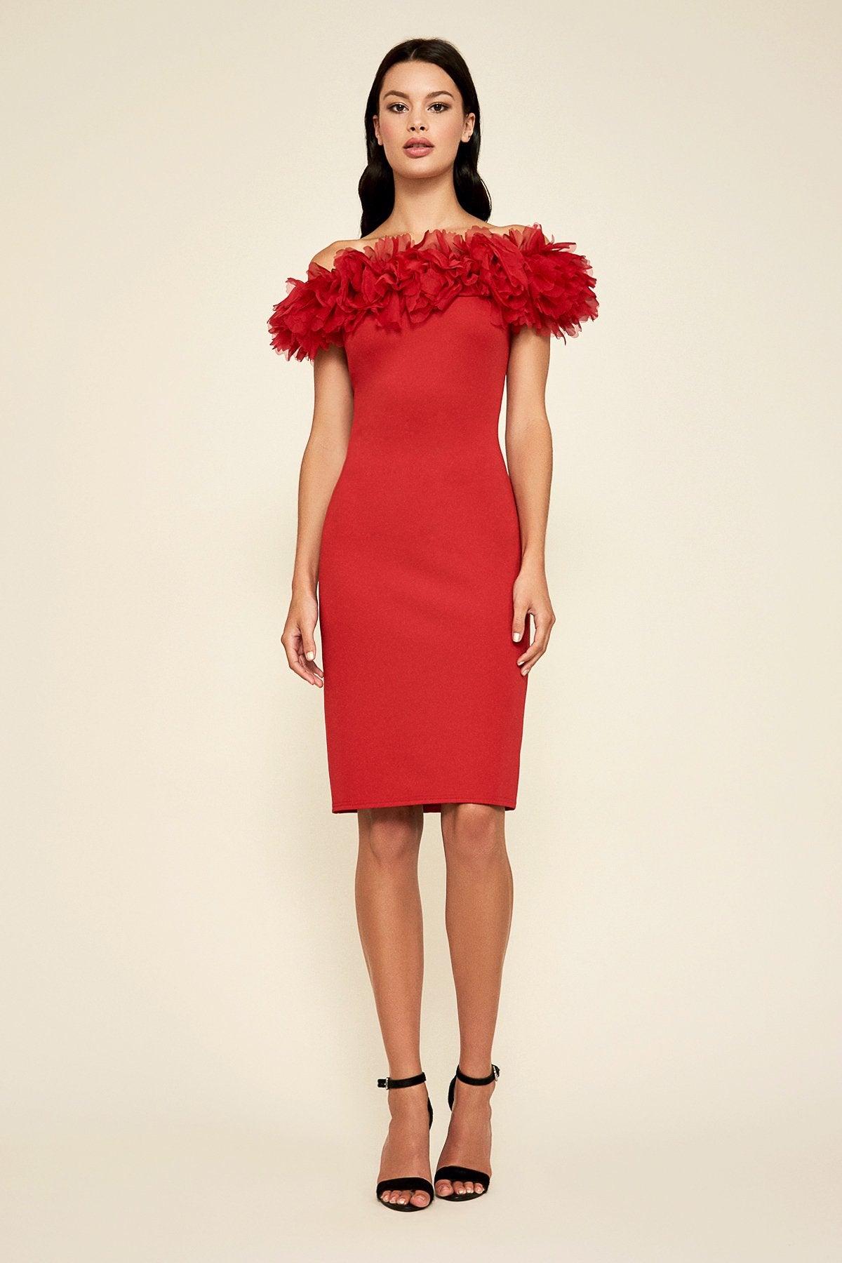 Karelo Ruffled Crepe Dress