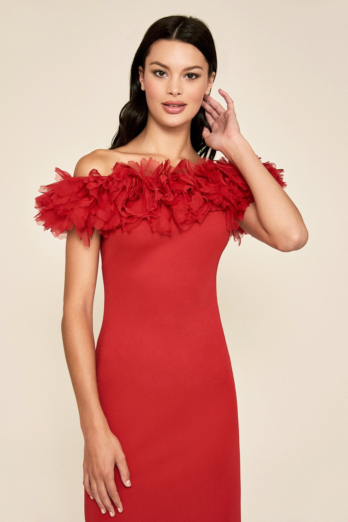 Karelo Ruffled Crepe Dress