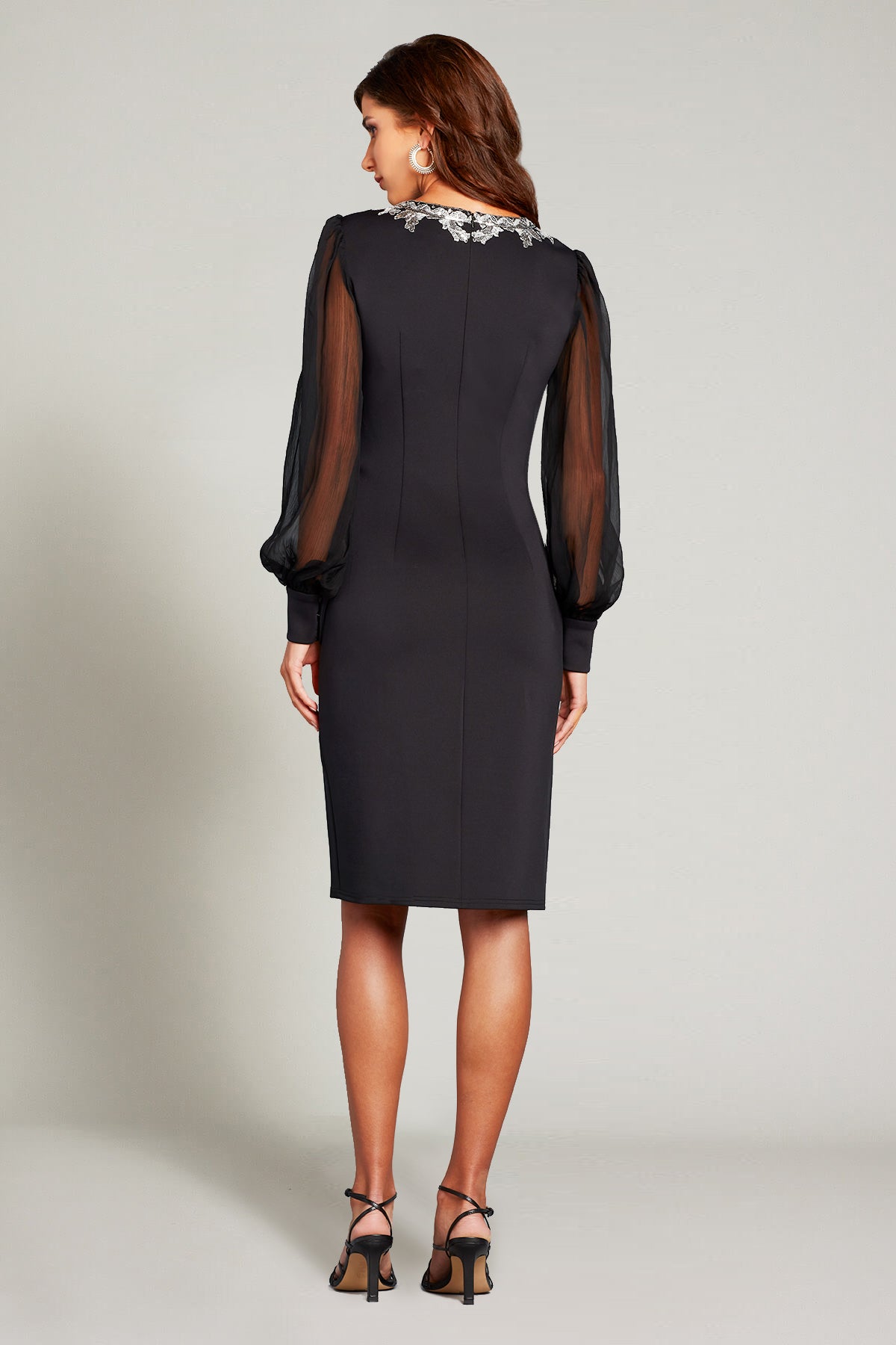 Tadashi Shoji - Berch Long-Sleeve Neoprene Sequin Dress