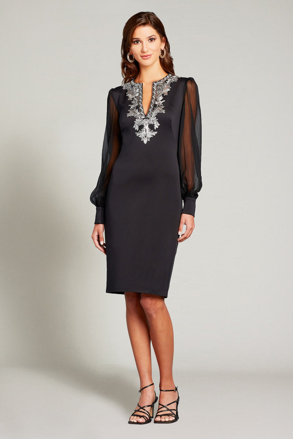 Tadashi Shoji - Berch Long-Sleeve Neoprene Sequin Dress